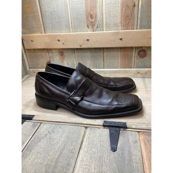 KENNETH COLE New York Edge of Reason Leather Slip-on Brown Loafer Dress Shoes 11